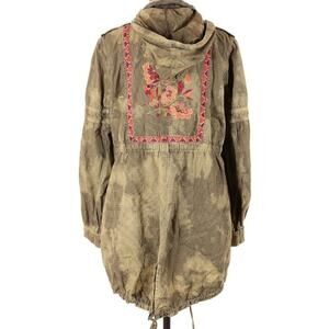 Free People Boho Embroidered Coat Jacket